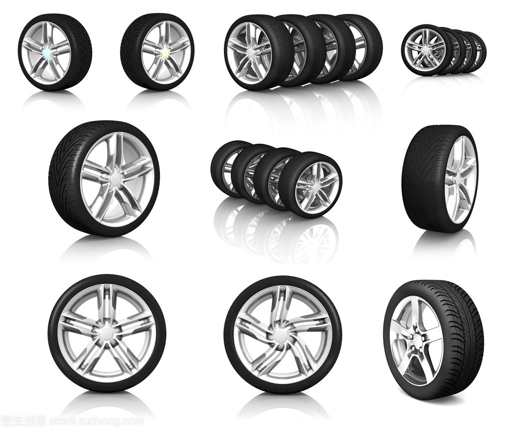 輪子的車。汽車輪胎
